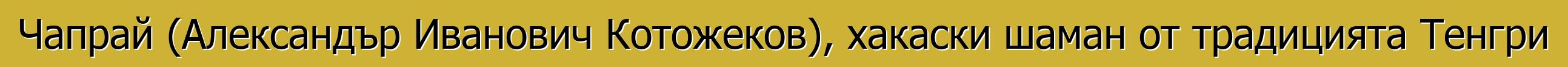 Чапрай (Александър Иванович Котожеков), хакаски шаман от традицията Тенгри