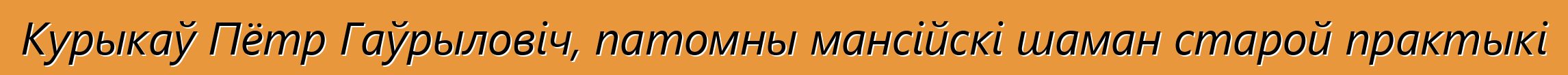 Курыкаў Пётр Гаўрыловіч, патомны мансійскі шаман старой практыкі