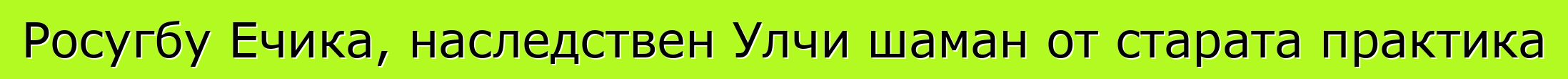 Росугбу Ечика, наследствен Улчи шаман от старата практика