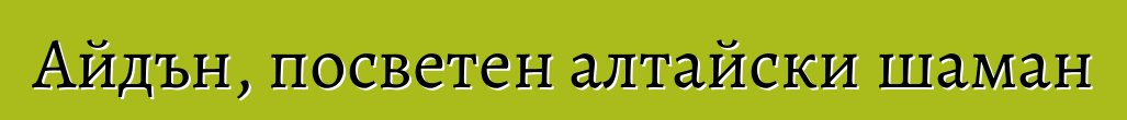 Айдън, посветен алтайски шаман