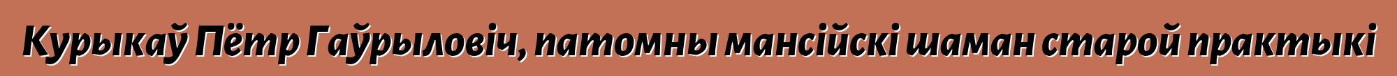 Курыкаў Пётр Гаўрыловіч, патомны мансійскі шаман старой практыкі