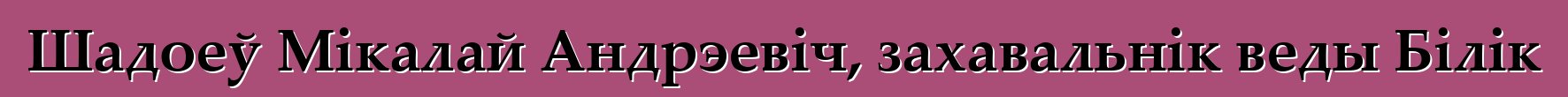 Шадоеў Мікалай Андрэевіч, захавальнік веды Білік