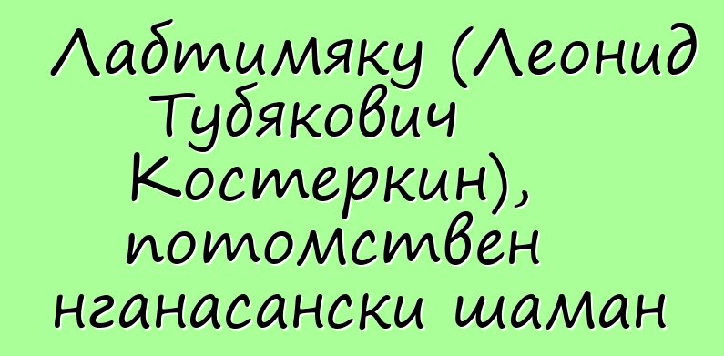 Лабтимяку (Леонид Тубякович Костеркин), потомствен нганасански шаман