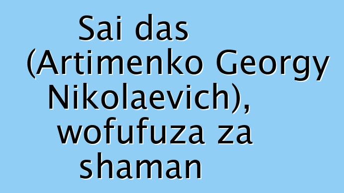 Sai das (Artimenko Georgy Nikolaevich), wofufuza za shaman