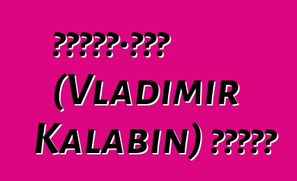 弗拉基米尔·卡拉宾 (Vladimir Kalabin) 的新萨满教