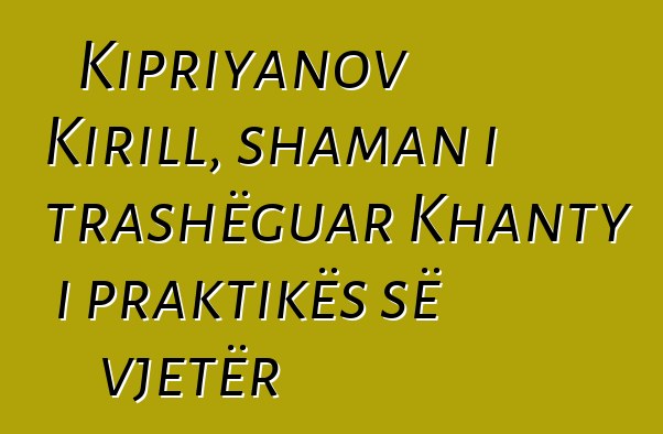 Kipriyanov Kirill, shaman i trashëguar Khanty i praktikës së vjetër