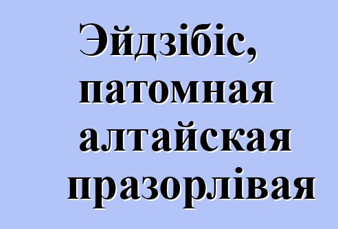 Эйдзібіс, патомная алтайская празорлівая