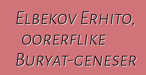 Elbekov Erhito, oorerflike Buryat-geneser