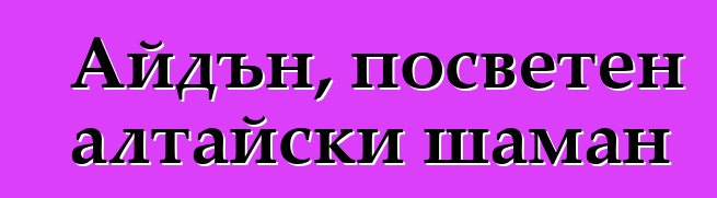 Айдън, посветен алтайски шаман