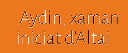 Aydin, xaman iniciat d'Altai