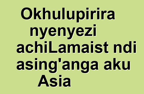 Okhulupirira nyenyezi achiLamaist ndi asing'anga aku Asia