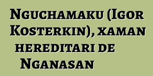 Nguchamaku (Igor Kosterkin), xaman hereditari de Nganasan