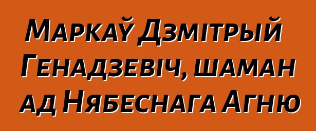 Маркаў Дзмітрый Генадзевіч, шаман ад Нябеснага Агню