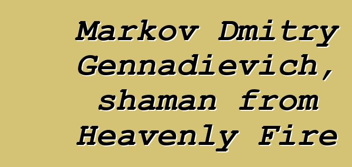 Markov Dmitry Gennadievich, shaman from Heavenly Fire