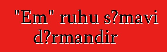 "Em" ruhu səmavi dərmandır