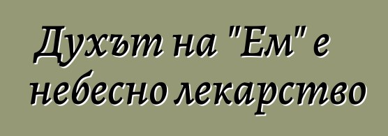 Духът на "Ем" е небесно лекарство