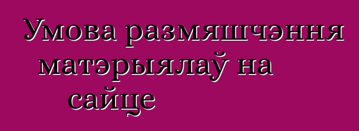 Умова размяшчэння матэрыялаў на сайце