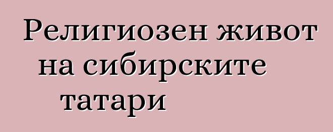 Религиозен живот на сибирските татари