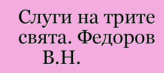 Слуги на трите свята. Федоров В.Н.