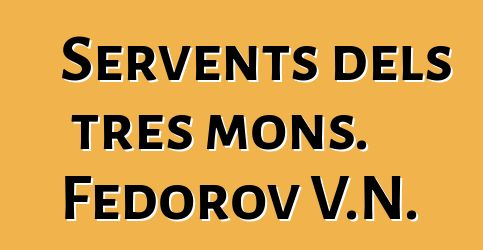 Servents dels tres mons. Fedorov V.N.