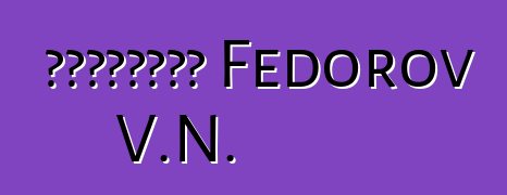 三個世界的僕人。 Fedorov V.N.