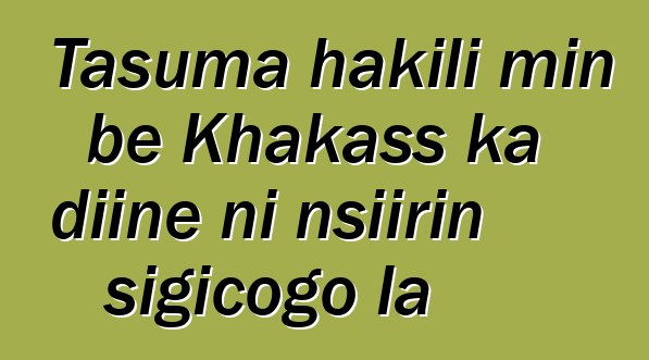 Tasuma hakili min bɛ Khakass ka diinɛ ni nsiirin sigicogo la