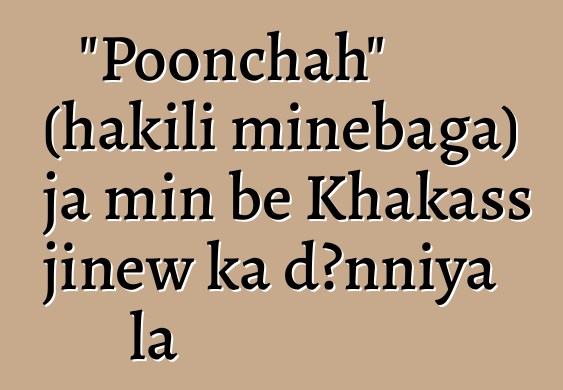 "Poonchah" (hakili minɛbaga) ja min bɛ Khakass jinɛw ka dɔnniya la