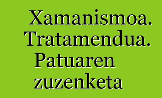 Xamanismoa. Tratamendua. Patuaren zuzenketa