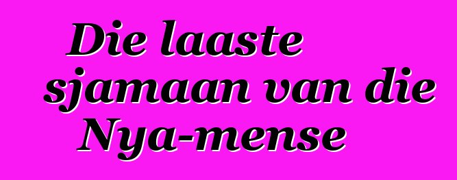 Die laaste sjamaan van die Nya-mense