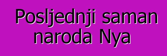 Posljednji šaman naroda Nya