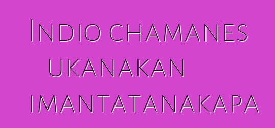 Indio chamanes ukanakan imantatanakapa