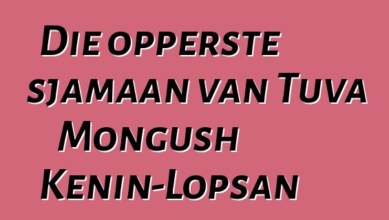 Die opperste sjamaan van Tuva Mongush Kenin-Lopsan