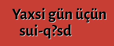 Yaxşı gün üçün sui-qəsd