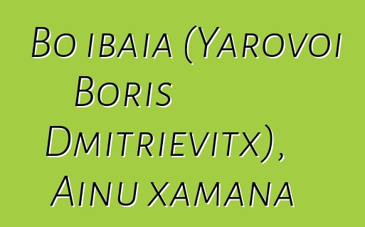 Bo ibaia (Yarovoi Boris Dmitrievitx), Ainu xamana