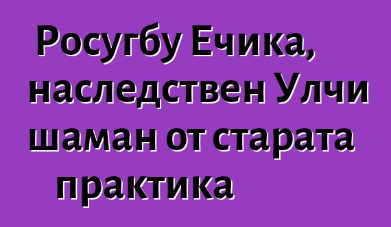 Росугбу Ечика, наследствен Улчи шаман от старата практика