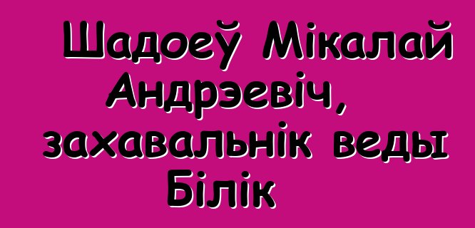 Шадоеў Мікалай Андрэевіч, захавальнік веды Білік