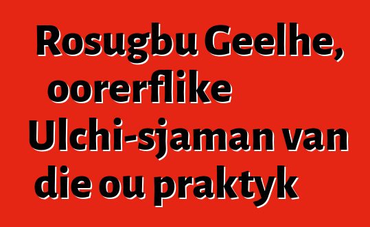 Rosugbu Geelhe, oorerflike Ulchi-sjaman van die ou praktyk