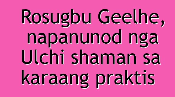 Rosugbu Geelhe, napanunod nga Ulchi shaman sa karaang praktis