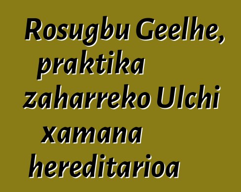 Rosugbu Geelhe, praktika zaharreko Ulchi xamana hereditarioa