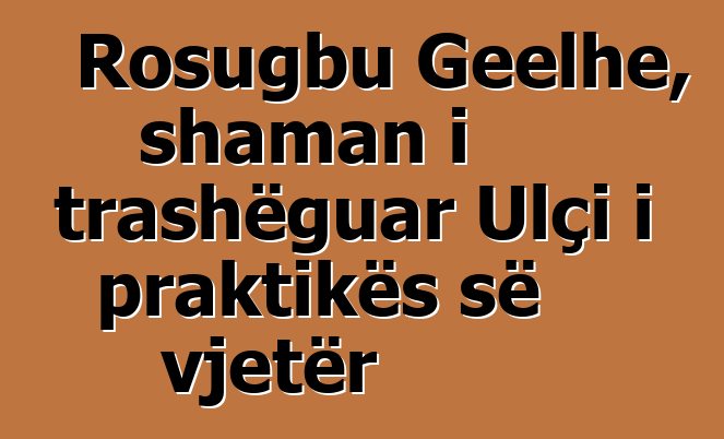 Rosugbu Geelhe, shaman i trashëguar Ulçi i praktikës së vjetër