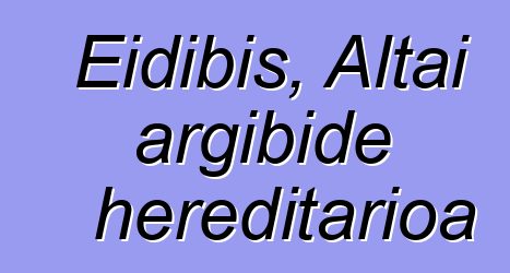 Eidibis, Altai argibide hereditarioa