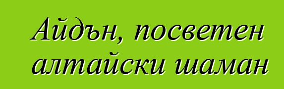 Айдън, посветен алтайски шаман