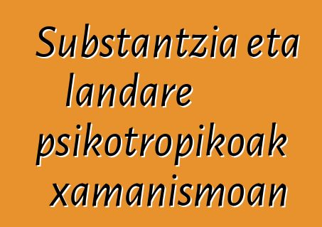 Substantzia eta landare psikotropikoak xamanismoan