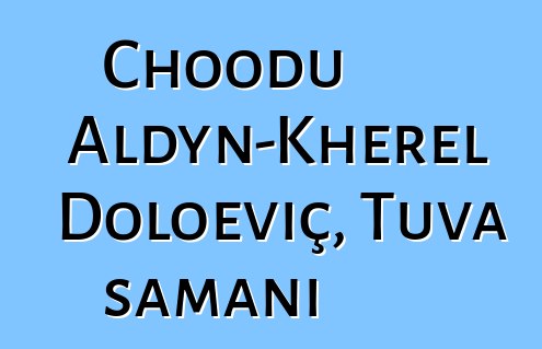 Choodu Aldyn-Kherel Doloeviç, Tuva şamanı