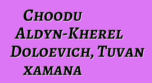 Choodu Aldyn-Kherel Doloevich, Tuvan xamana