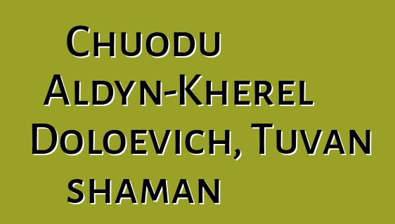 Chuodu Aldyn-Kherel Doloevich, Tuvan shaman