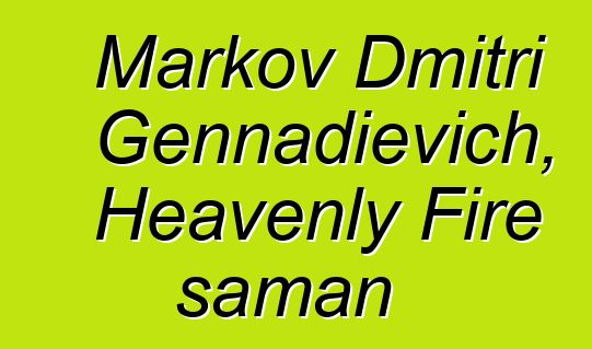 Markov Dmitri Gennadievich, Heavenly Fire şaman