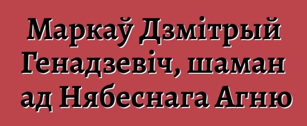 Маркаў Дзмітрый Генадзевіч, шаман ад Нябеснага Агню