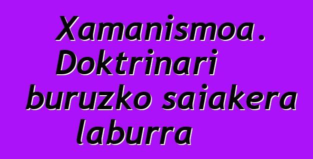 Xamanismoa. Doktrinari buruzko saiakera laburra