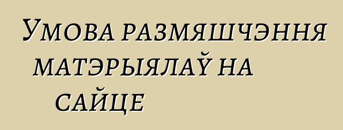 Умова размяшчэння матэрыялаў на сайце